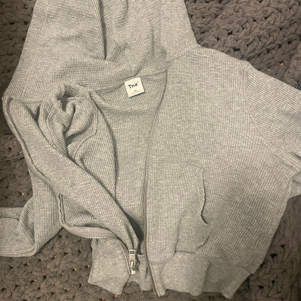 Aritzia waffle zip up